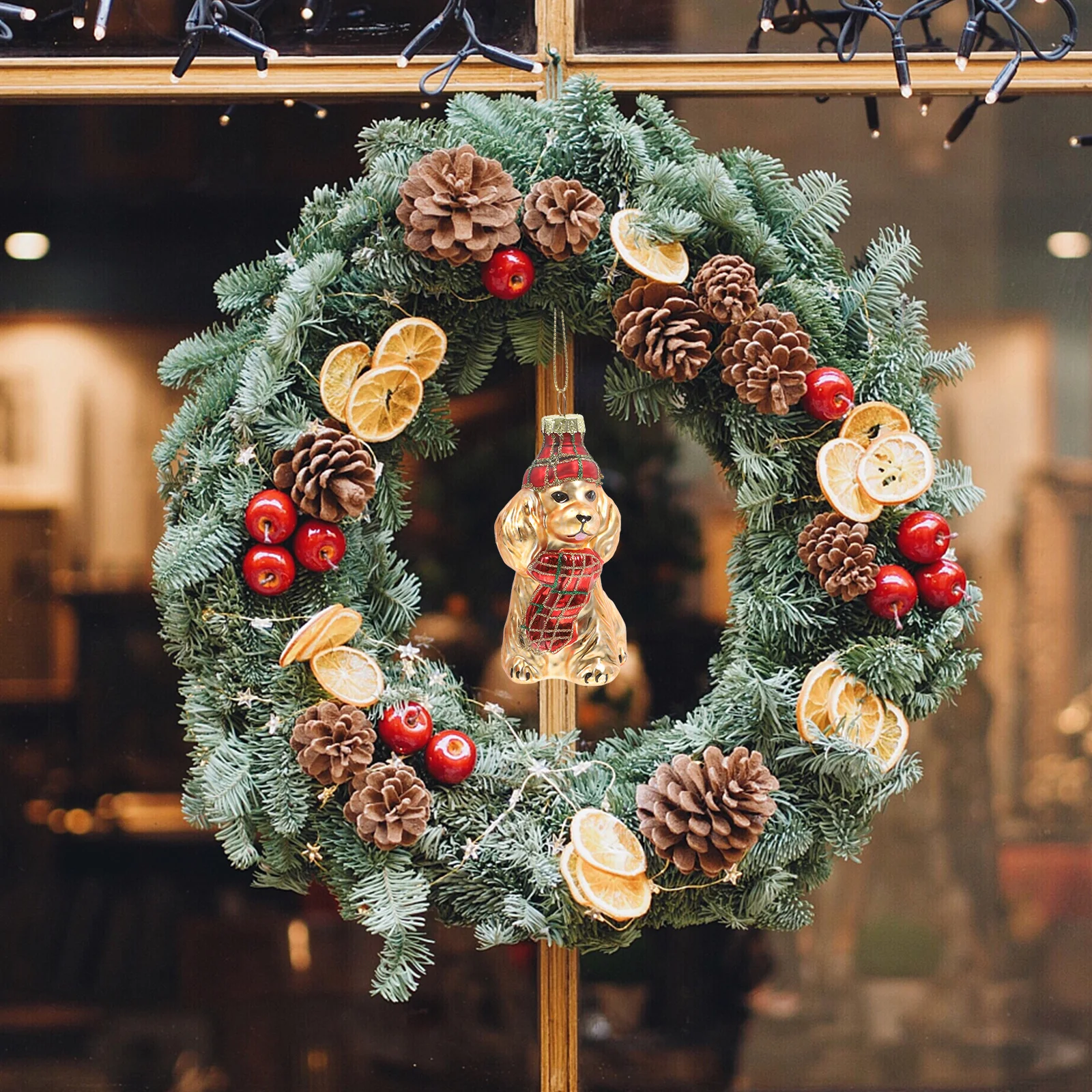 

Cute Glass Dog Hanging Ornament Christmas Tree Decor Festive Pet Themed Pendant for Holiday Home Decoration Xmas Decor