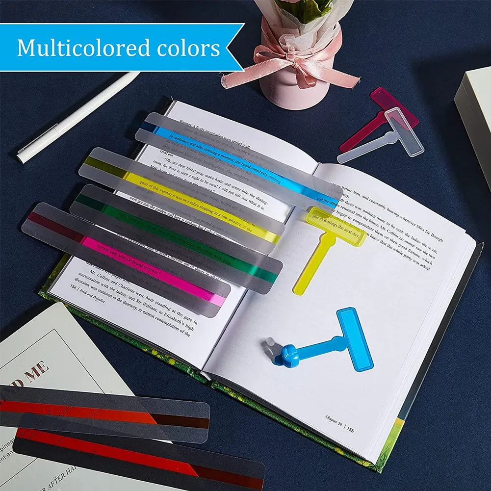 12 pezzi strumenti di lettura colorati per bambini strumenti ADHD strumenti dislexia strisce guida di lettura strumento di lettura della velocità