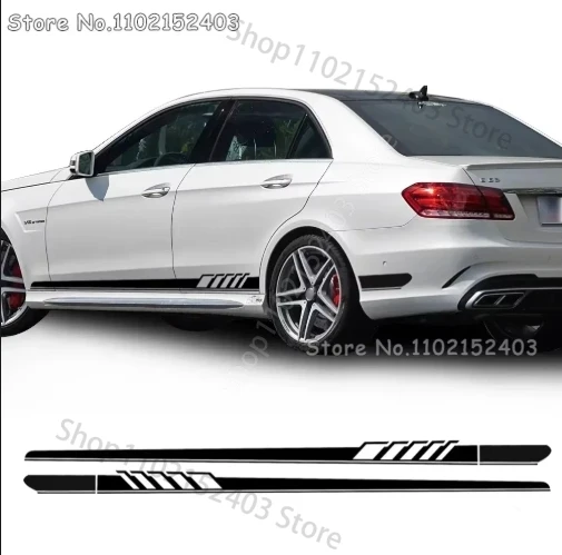 Auto Styling NEUE Edition 1 Stil Racing Seite Streifen Rock Sill Aufkleber Vinyl Aufkleber Für Mercedes Benz W212 E Klasse E63 AMG Sport