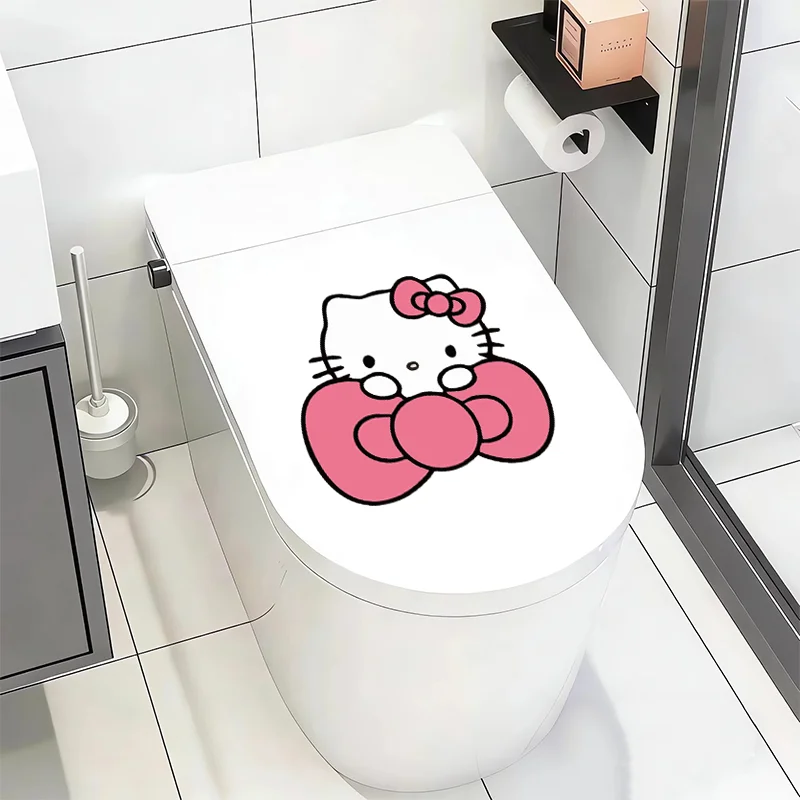 Sanrio Fashion Toilet Stickers, Waterproof PVC UV Printing Technology, DIY Decor for Toilet Glass Door and Suitcase