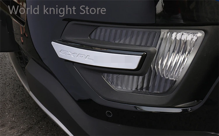 Car Plastic Chromed ABS Front Fog Lamp Cover Fog Light Trim For Ford Explorer 2016 2017  Accessories