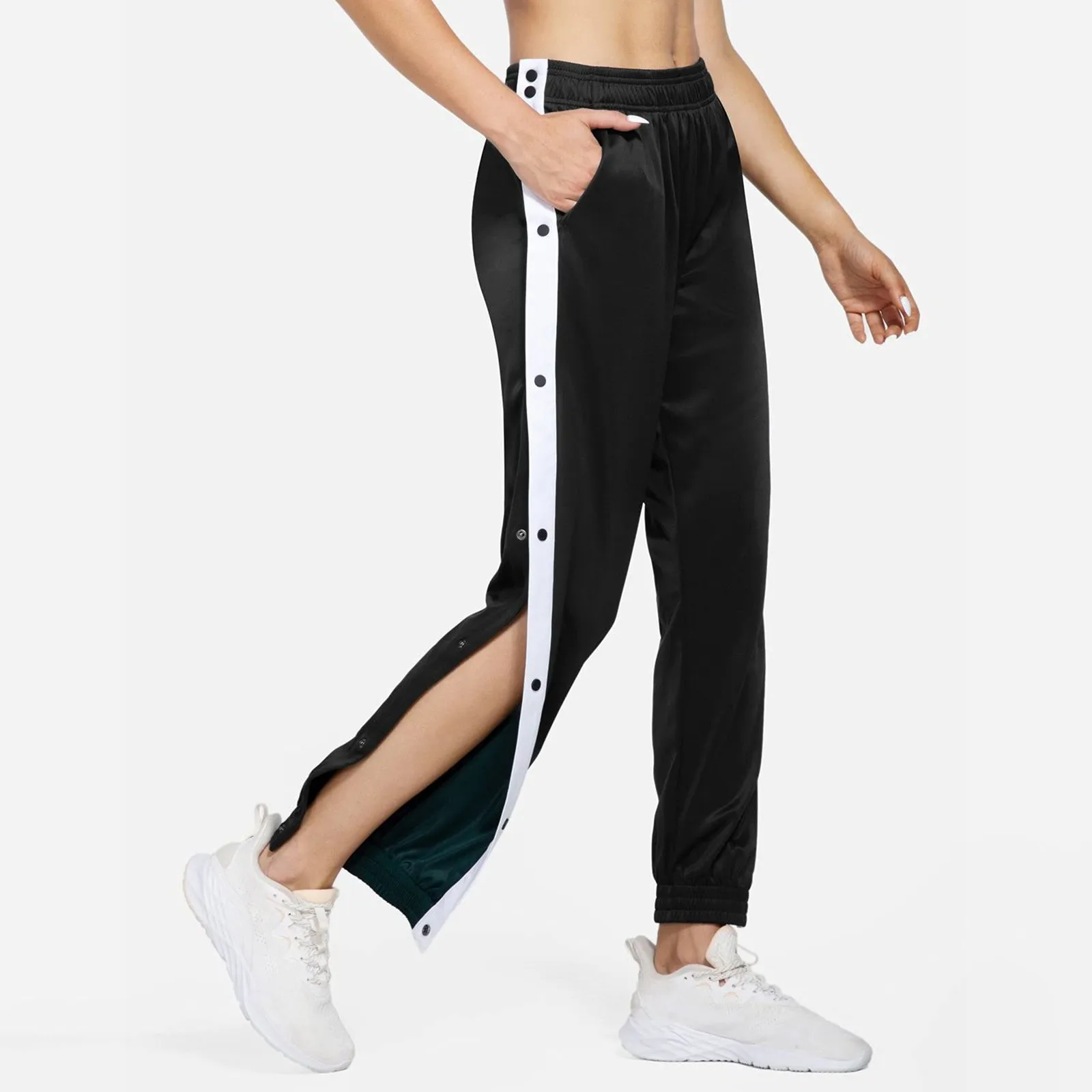 

Side Button Pants For Women'S Active Up Tapered Tear Pants Sweatpants Workout Pockets Sweatpants Bottoms Basketball Tracksuit