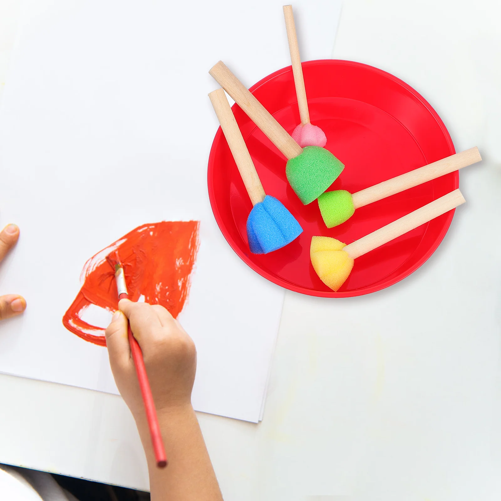 

1Set Painting Brush Set Plastic Drawing Tools Ergonomic Handle Preschool Kindergarten DIY Art Supplies Painting Brush