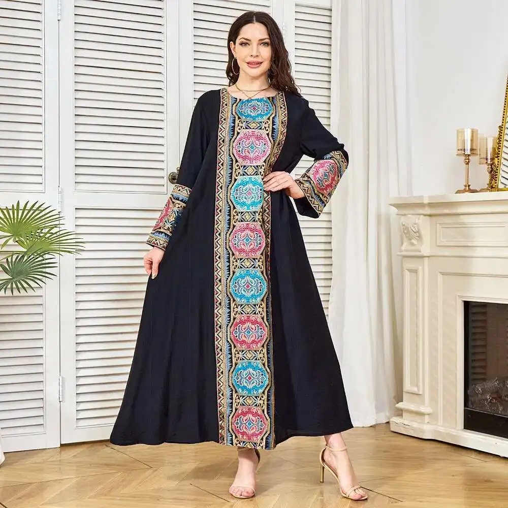 

Cross Robe Clothing Factory's New Embroidered Bead Party Dress Muslim Dress Robe Abaya Ramadan Dubai Luxury Islam Elegant