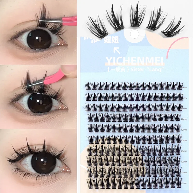 

Individual Clusters C D Curl False Eyelash Soft Wispy Length Fluffy DIY Natural Segmented Eyelashes Extension Eyes Makeup Tools