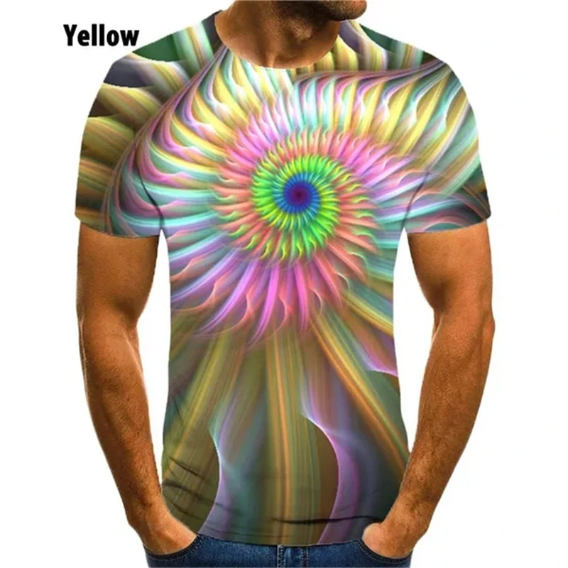 

3D Printed T-shirt Vertigo Hypnotic Pattern Men's And Women's Summer Casual Short Sleeve Abstract Color Tshirt Top Breathable