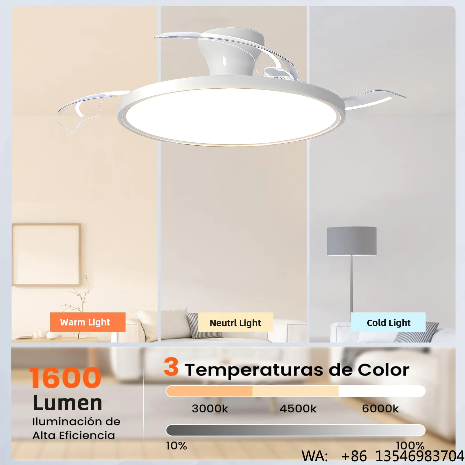 High Quality 42inch Ultra Slim Metal Ceiling Fan Light 66W DC Motor Household 6 Blades Remote Control Energy Efficient Class a