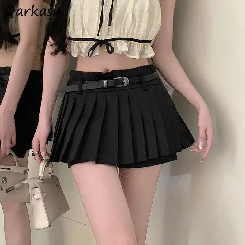 

Pleated Skirts Women Mini Hotsweet High Waist Ins Korean Style Summer Fashion Solid All-match Students Casual Chic Temperament