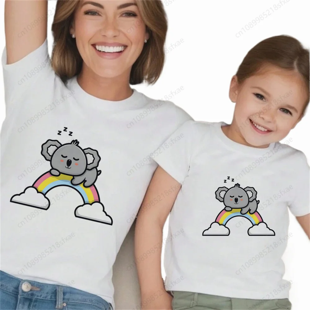 

Koala Kid Cute T Shirt Children Short Sleeve Clothing Funny Cartoon Top Boys and Girl Cute Animal Be My Eucalyptus Tree Tshirt