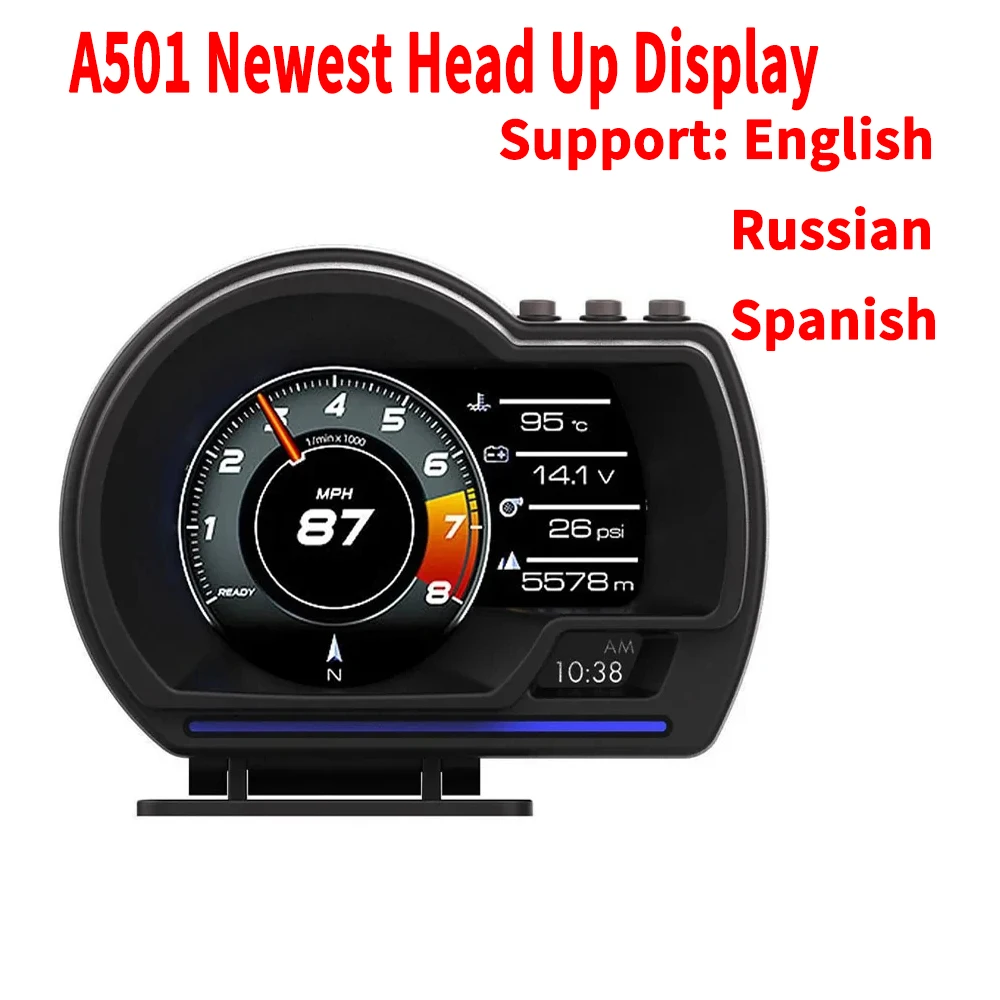 

A501 Newest Head Up Display Gauge Smart OBD2 GPS On-board Computer Speedometer Turbo Coolant Temp Car Electronic Accessories