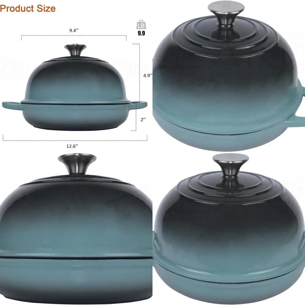 

Enameled Cast Iron Dutch Oven, 5-Quart, Ideal for Sourdough Bread Baking