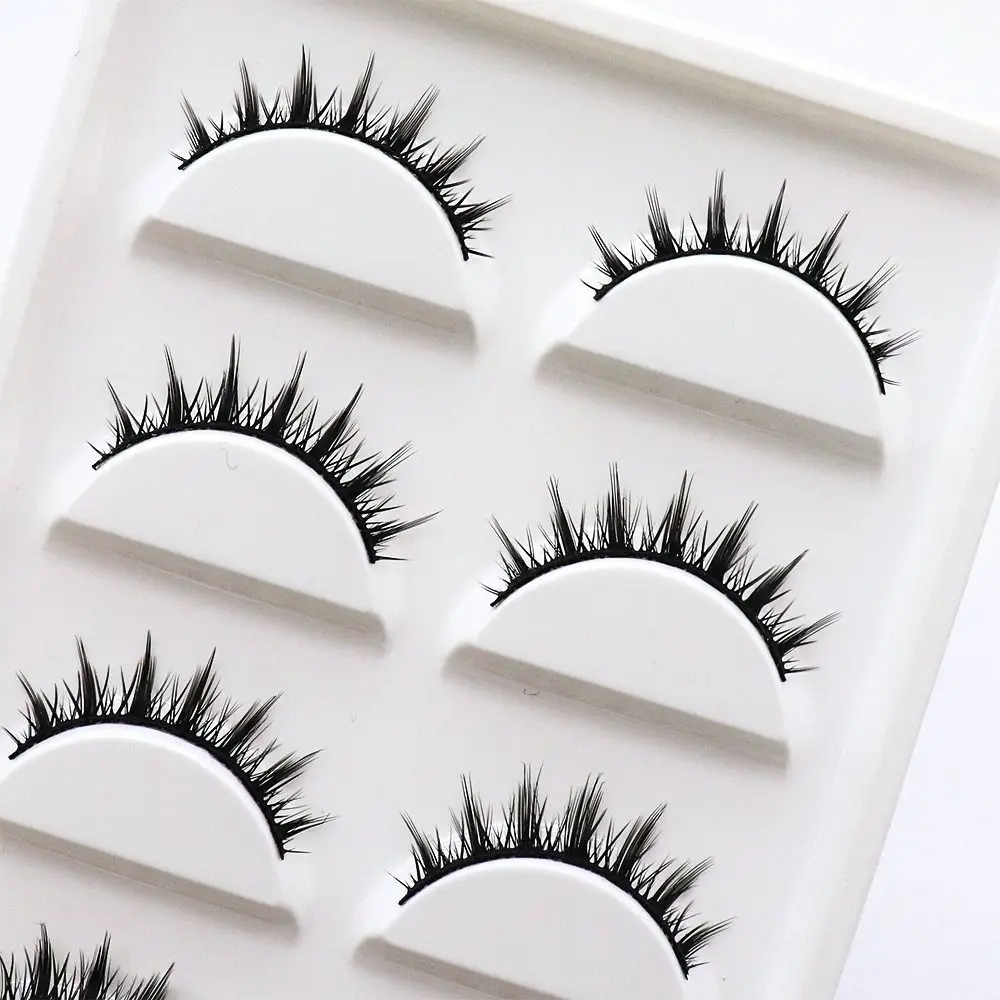 Pestañas Manga de aspecto Natural japonés coreano, aspecto fino y esponjoso como pestañas postizas individuales en racimo, pestañas con volumen 3D puntiagudas