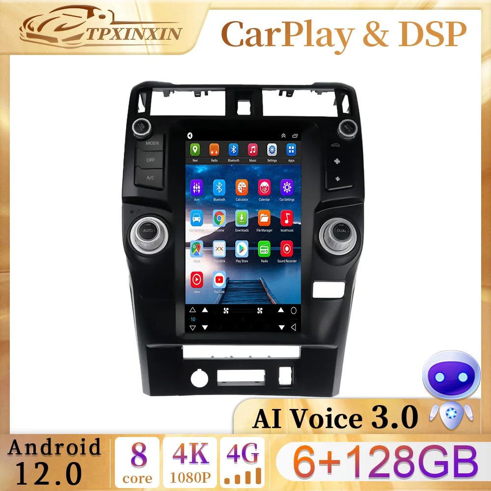 13.6 inch Tesla HD Screen Android 13 For Toyota Land Cruiser Prado Car Multimedia Video Player Car Radio GPS navigator Stereo 4G