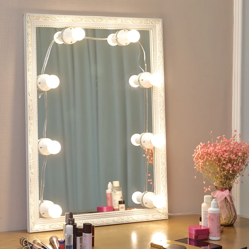 

No punching paste mirror headlight dresser studio makeup mirror fill light
