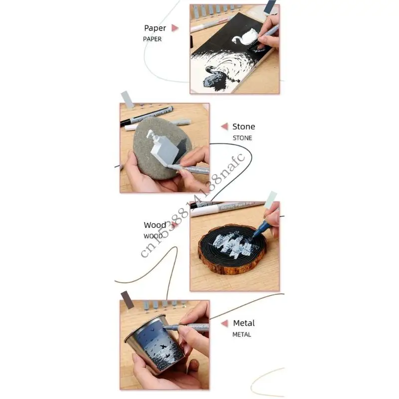 594F مجموعة أقلام أكريليك ألوان احترافية للفنانين الطلاب رسم رسم المشاريع الحرفية حقيبة للتخزين العملي