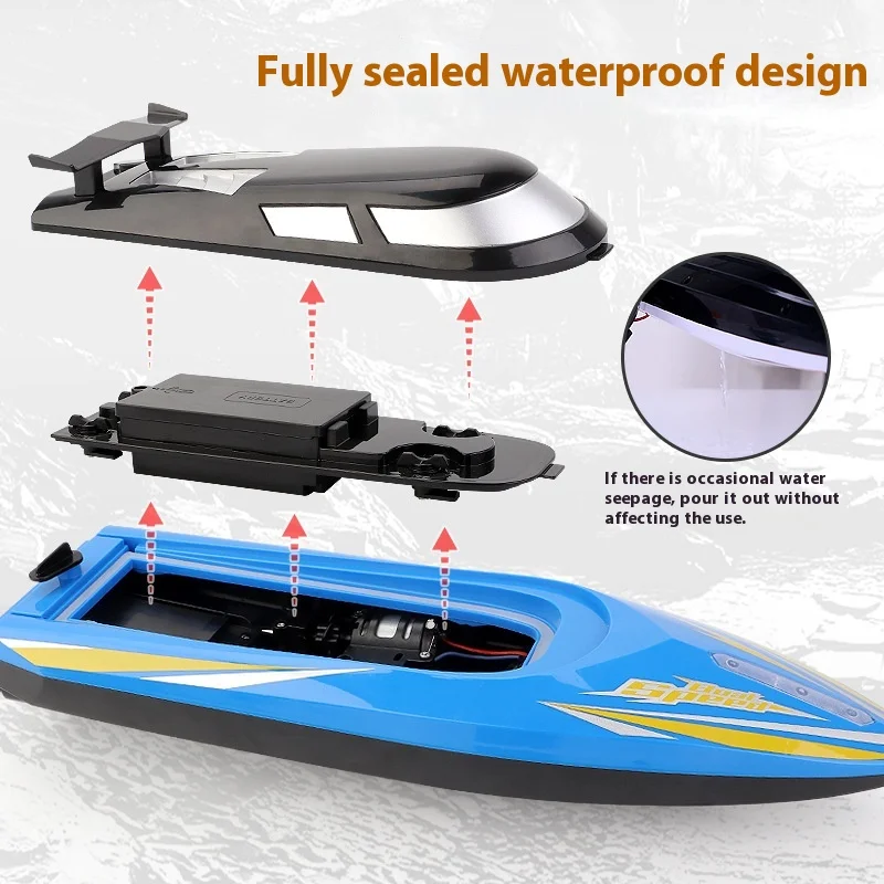 2.4g Explosive High-speed Remote Control Boat Children's Speedboat Toy Electric Remote Control Boat Boat Water Toy Boy Birthday