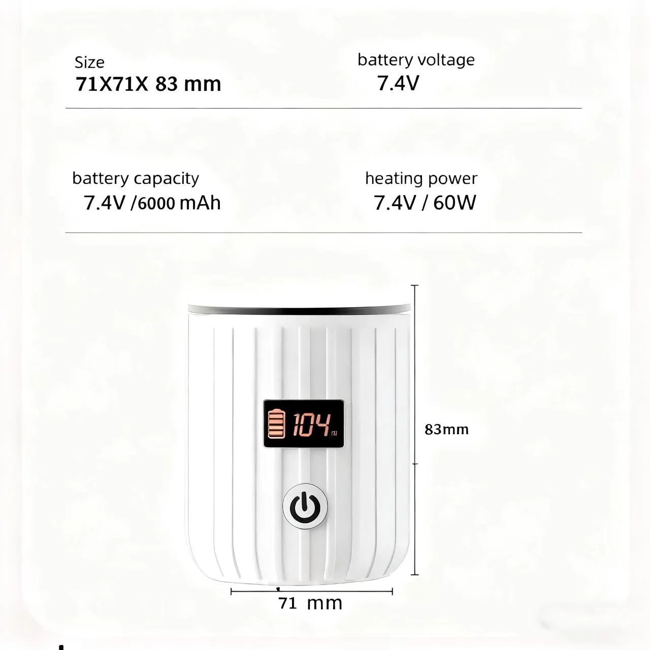 Pemanas Botol Susu Bayi Portabel Nirkabel, Penghangat & Pencair Susu, 4 Tingkat, Baterai Internal 6000mAh