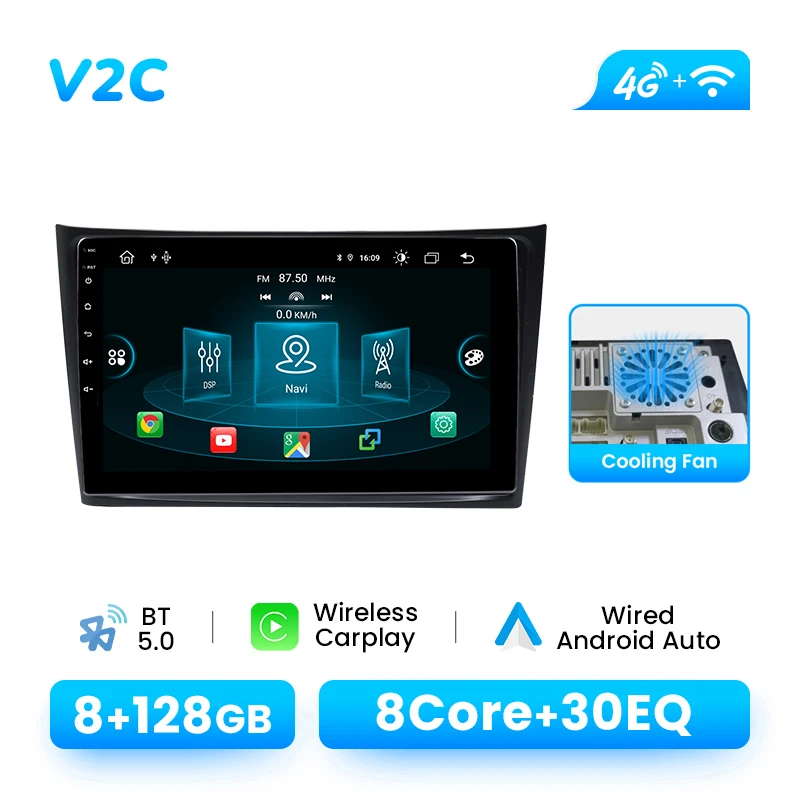 10 "Android 14 Draadloze Carplay Auto Multimedia Speler Voor Volvo XC90 2004 - 2013 Radio Stereo Multimedia Video GPS navigatie