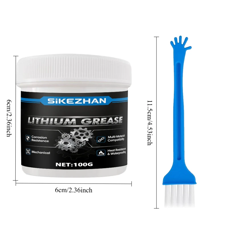 شحم صيانة الطابعة ثلاثية الأبعاد - تركيبة ليثيوم، تقلل الضوضاء والارتداء، للقضبان الخطية/المسمار الرصاص/المحمل، مضاد للتآكل + الفرشاة