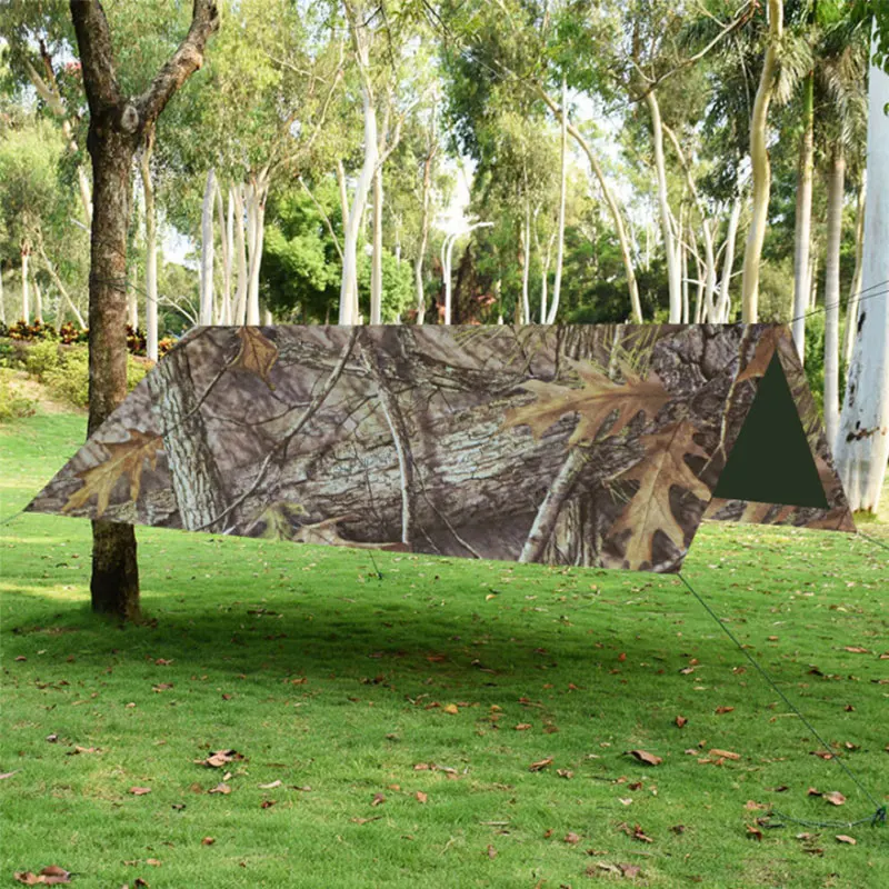 

PE Camo Awning Waterproof Camping Tarp Garden Portable Tent Silicone Canvas Folding Gazebo Car Covers 3×3 Shade Canopy Tourism