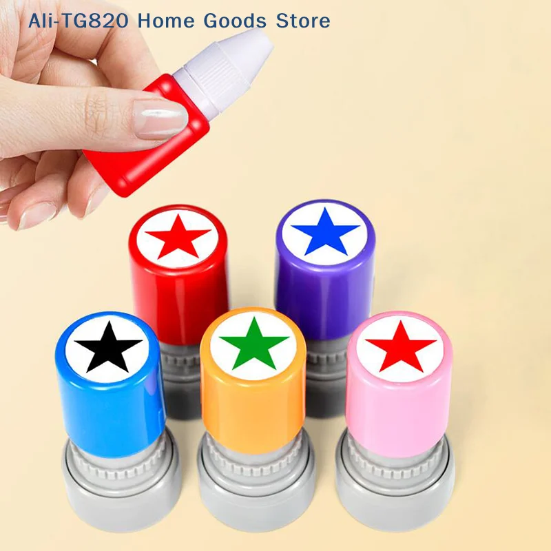 [TG820]School Teachers Family Use Red Five-pointed Star Stamp Encourage Children Teaching Award Stamp Automatic Ink view 5