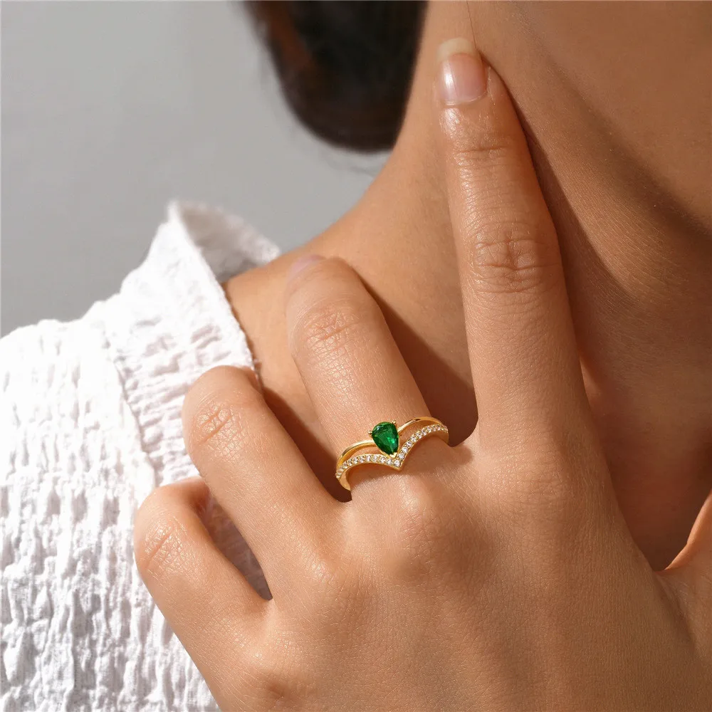 100% 925 Sterling Silver Zircon Geometric Open Ring for Women Girl Fashion Simple Smooth Design Jewelry Party Gift Dropshipping