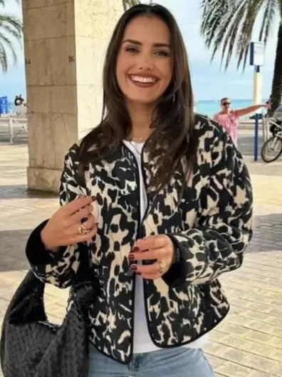 

Ladies Animal Print Cotton Jaet Outerwear Floral Patterned Women's Sle Regular Thin Chinese Manufactured Autumn Season