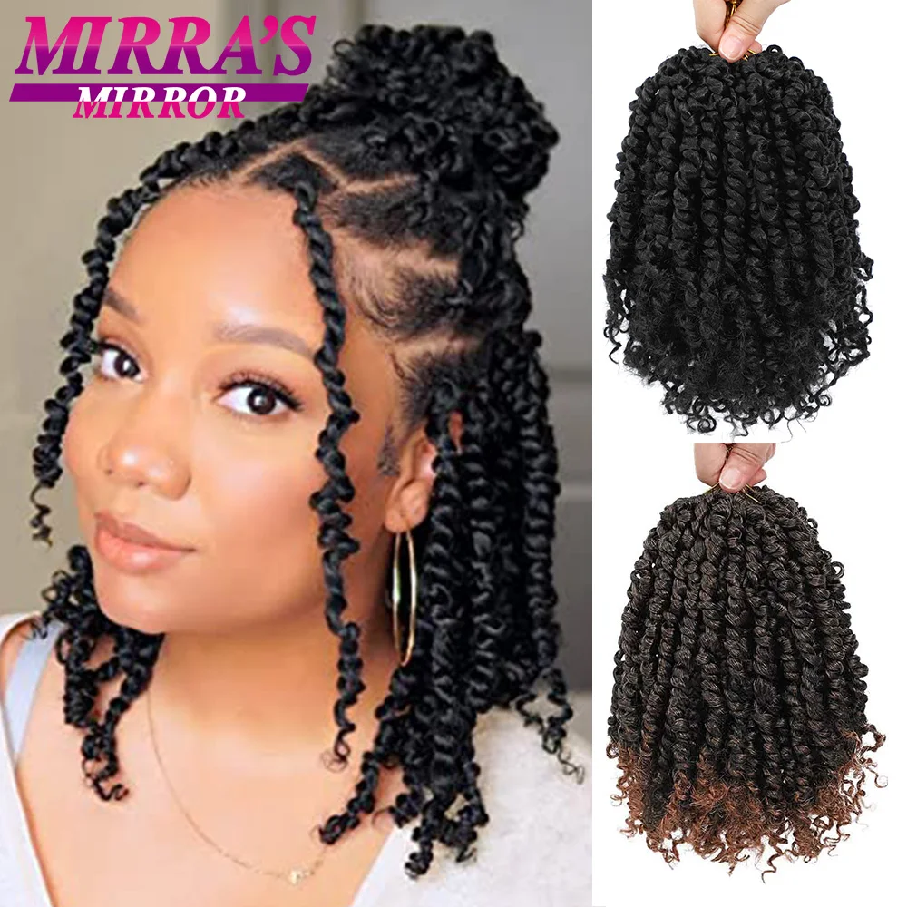 Short Bob Pre Twisted Passion Twist Crochet Hair 6/8 Inch Pre-Looped Crochet Braids For Women Synthetic Braiding Hair Extensions