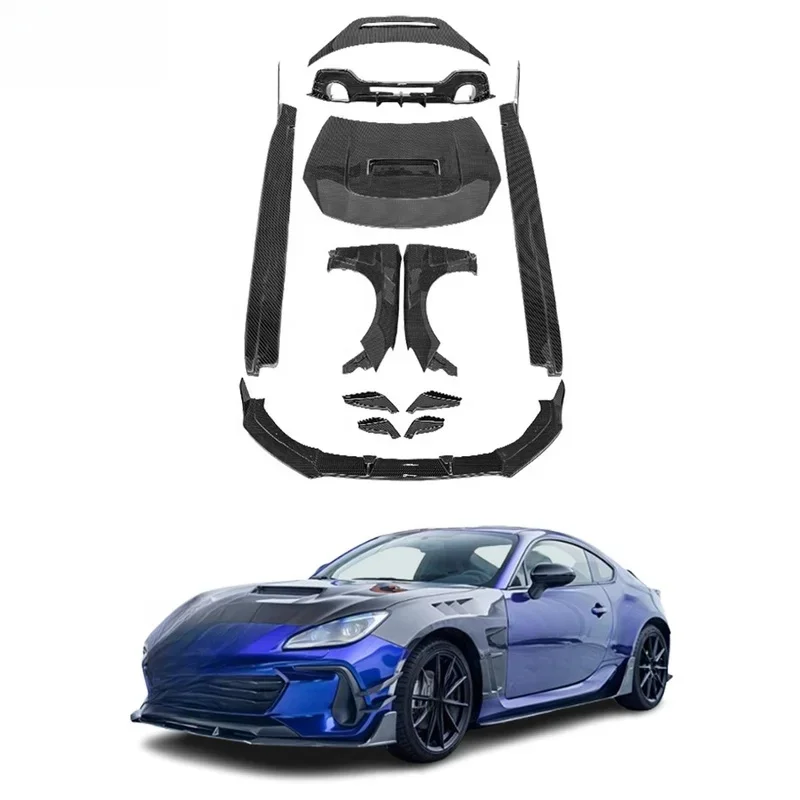 Universal Carbon Body Kit Front Lip Rear Diffuser Side Skirts Hood Spoiler Bumper Sport Universal Fit Car Auto Guard