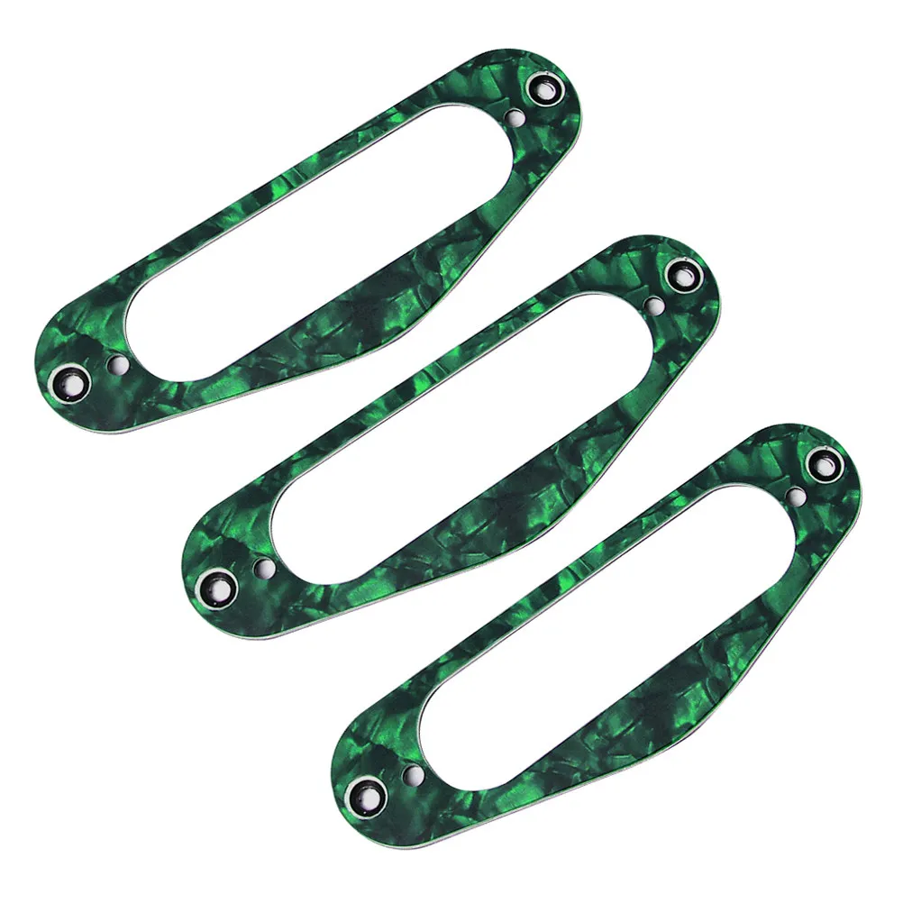 3Pcs Guitar Pickup Frame Green Single Coil Pickup Mounting Ring Replacement Tl Style Electric Guitar Humbucker Ring