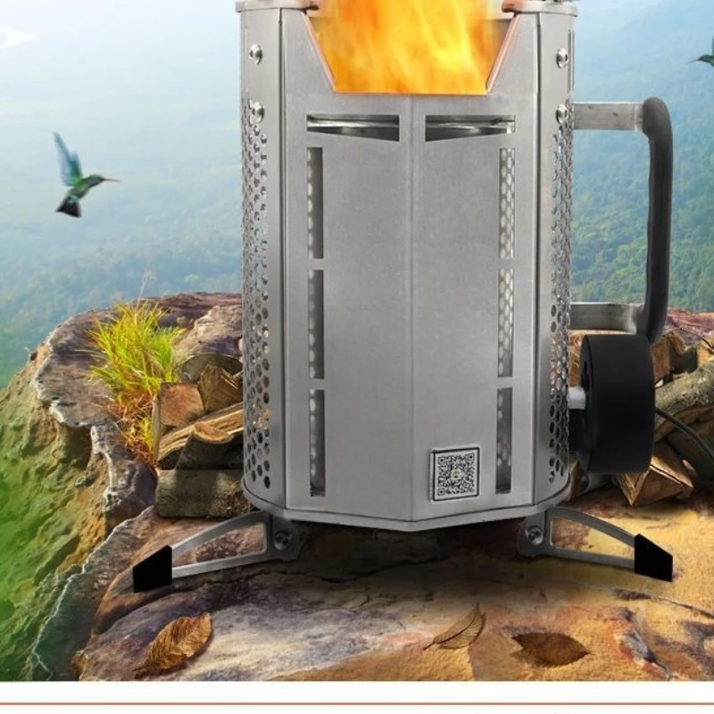 

Smoke-free multifunctional firewood stove picnic stove