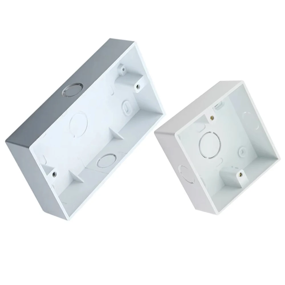 1pcs White 146mm 86mm British Wall Switch Concealed Junction Box UK Wall Socket Plate Surface Screw Mounted Bottom Box 86*86mm