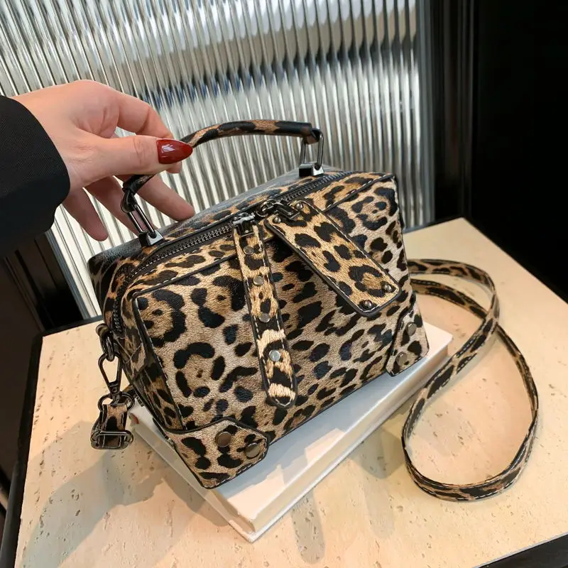 New Leopard Crossbody Bags For Women 2024 Luxury Handbags Designer Ladies Soft Handle Shoulder Messenger Bag Sac A Main Female