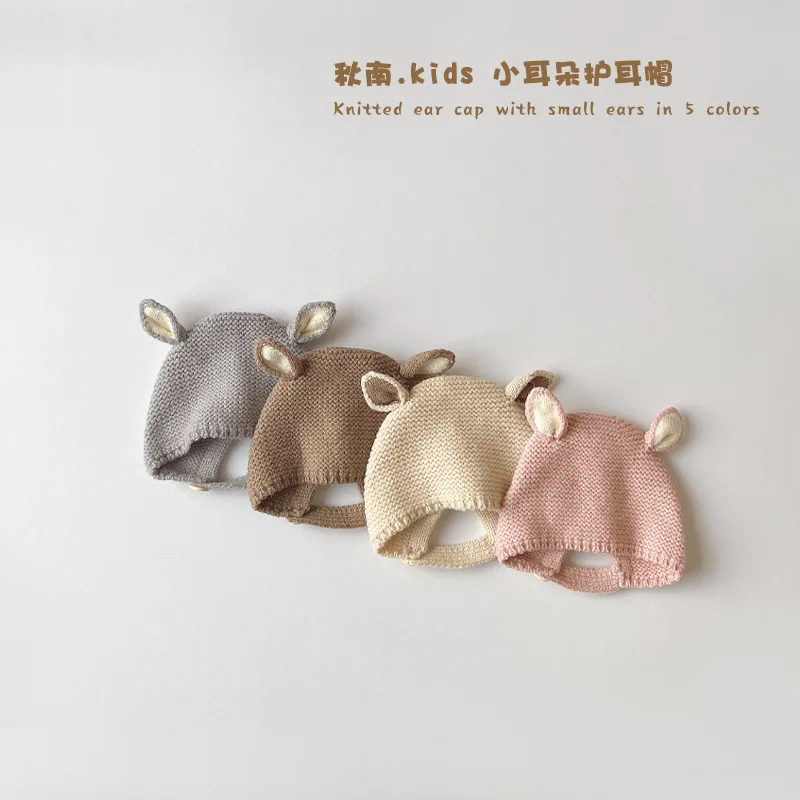0-2 Jaar Baby Hoed Herfst Winter Oor Konijn Gebreide Kinderen Hoed Baby Meisjes Baby Jongens Leuke Wol Hoed baby Accessoires Pasgeboren