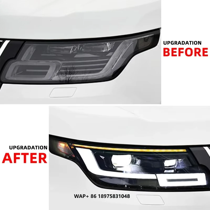 

for RangeRover-Vogue L405 Front Head Lamp 2018-2022 Car Accessories Upgrade LED Headlight Dynamic Projector 2 Lens