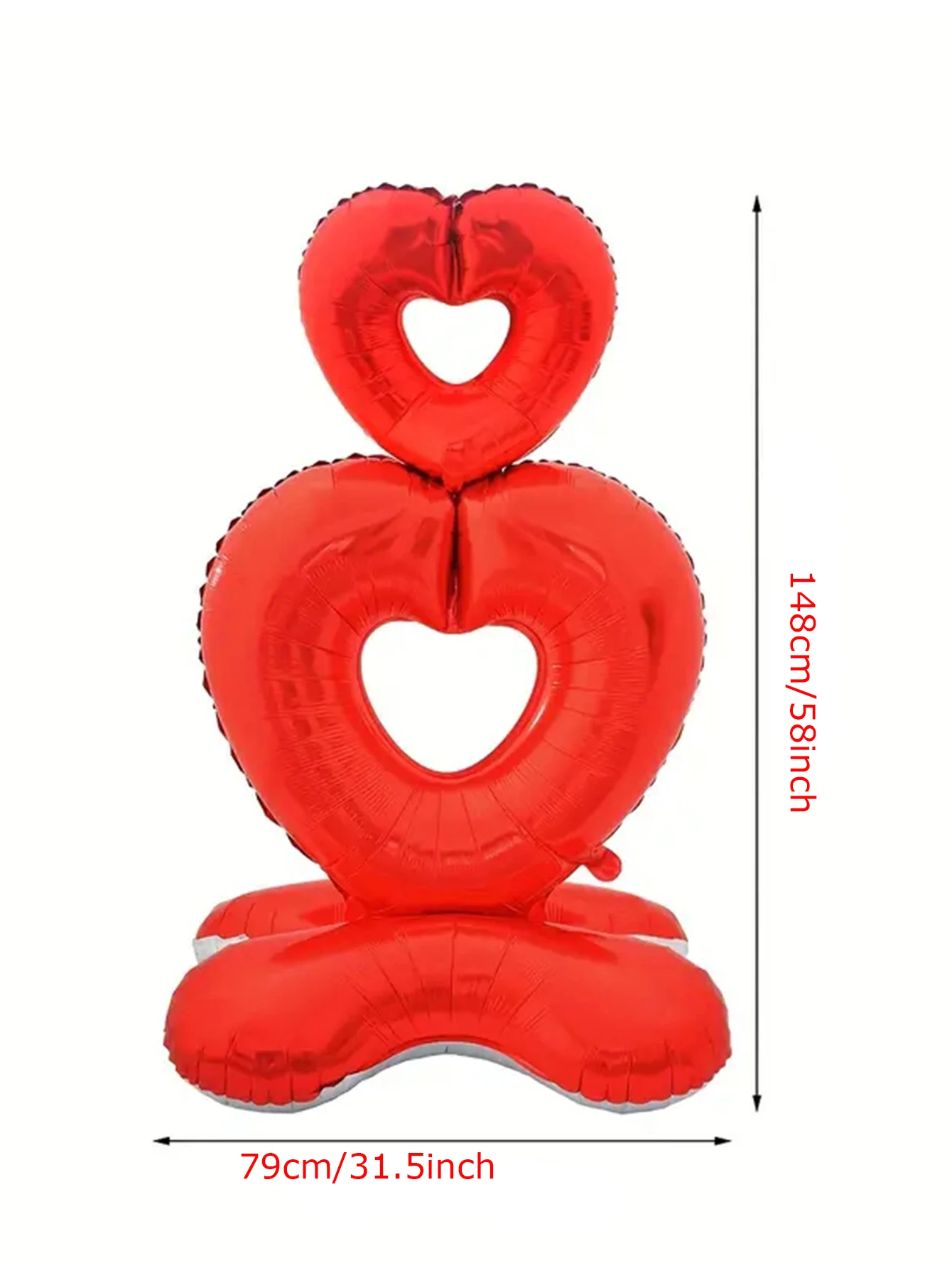 1pc 58inch Large Stand Pedestal Heart to Heart Foil Balloons Engagement Wedding Valentine's Day Decorations Balloon Party Decor