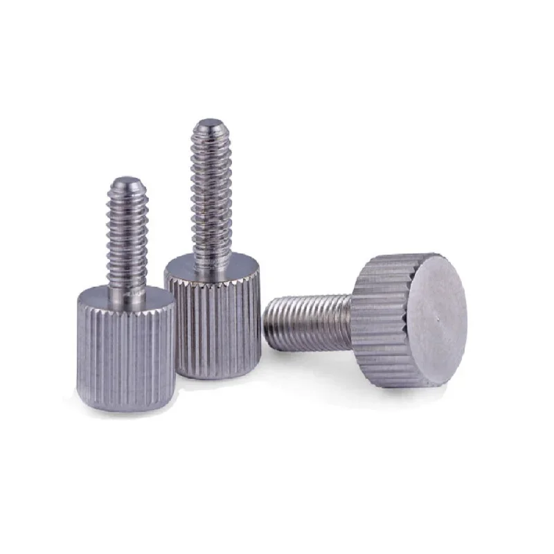 Nickel plating/Stainless steel hand screw adjustment screw flat head tightening knurled screw M2 M2.5 M3M4M5M6*5 6 8 10 12 16 20