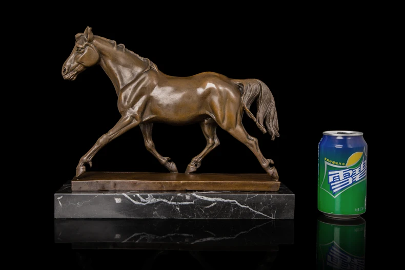 TOP COOL Business gift -36CM Home office efficacious fortune Mascot Money Drawing horse courser Bronze Sculpture statue