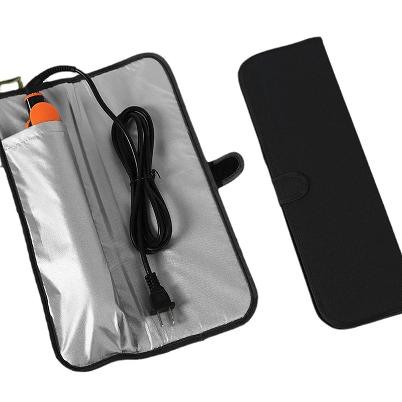 Curling Heat-resistant Storage Bags Hair Straightener Folding Storage Bag Hair Flat Iron Straightener Curler Woman Travel Bags