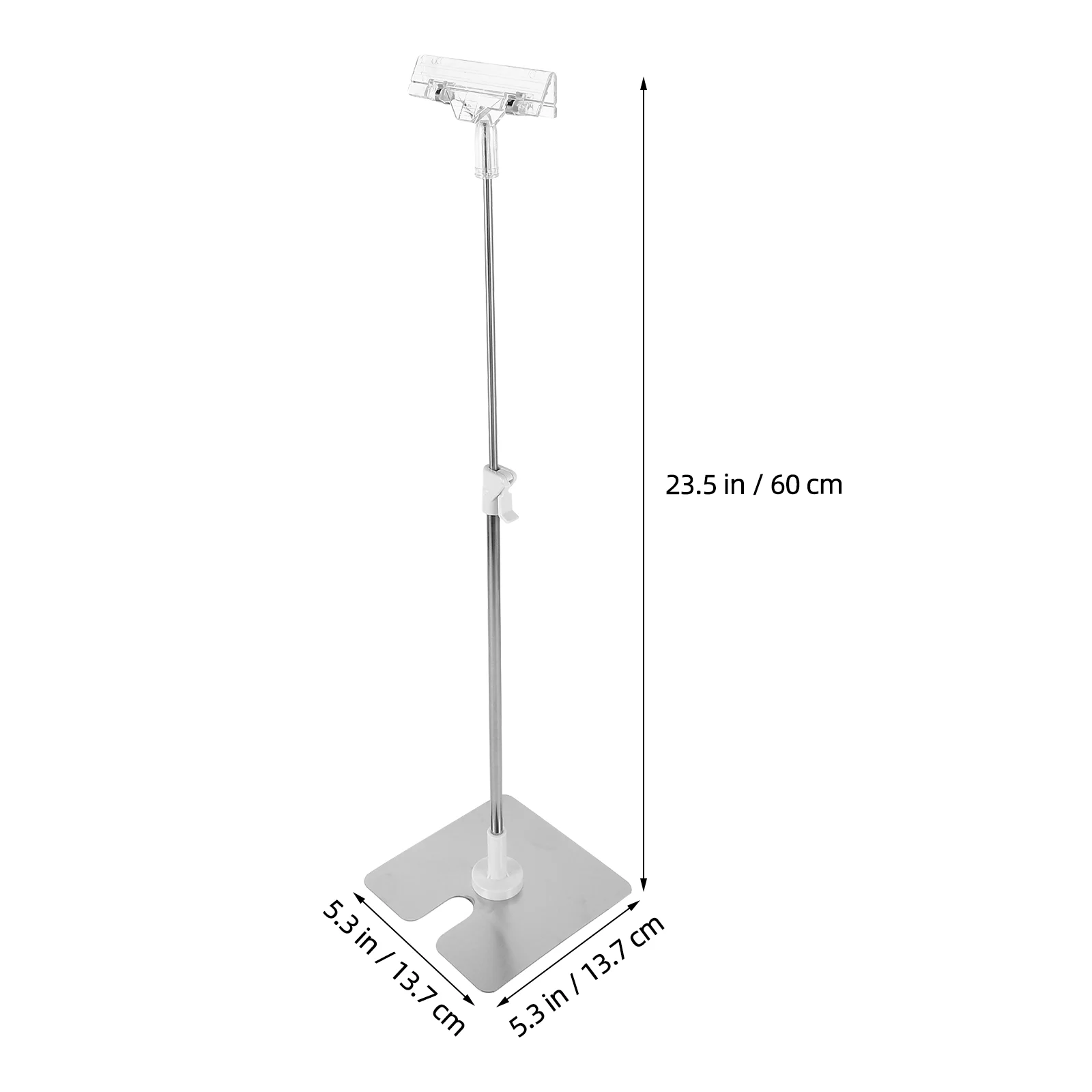 Aço inoxidável Poster Stand, Clip Holder para Desktop, Tabletop Display, Floor Standing Sign, ajustável