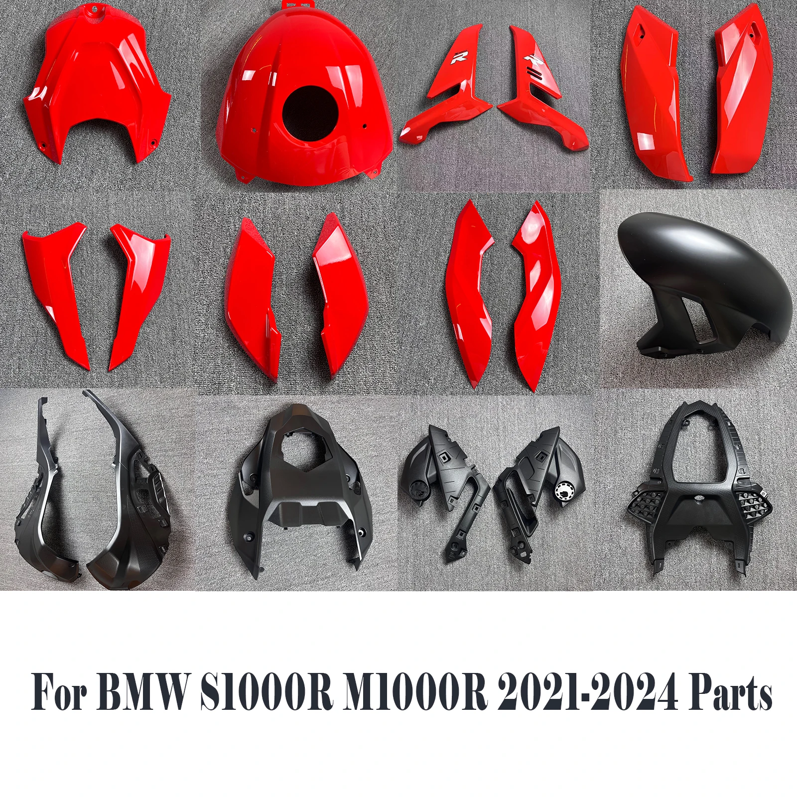 Image of S1000 R Für BMW M1000R 2021-2024 Verkleidung Motorrad Set Body Kit Dekoration Kunststoff Schutz Platte Zubehör Shell Injektion rot