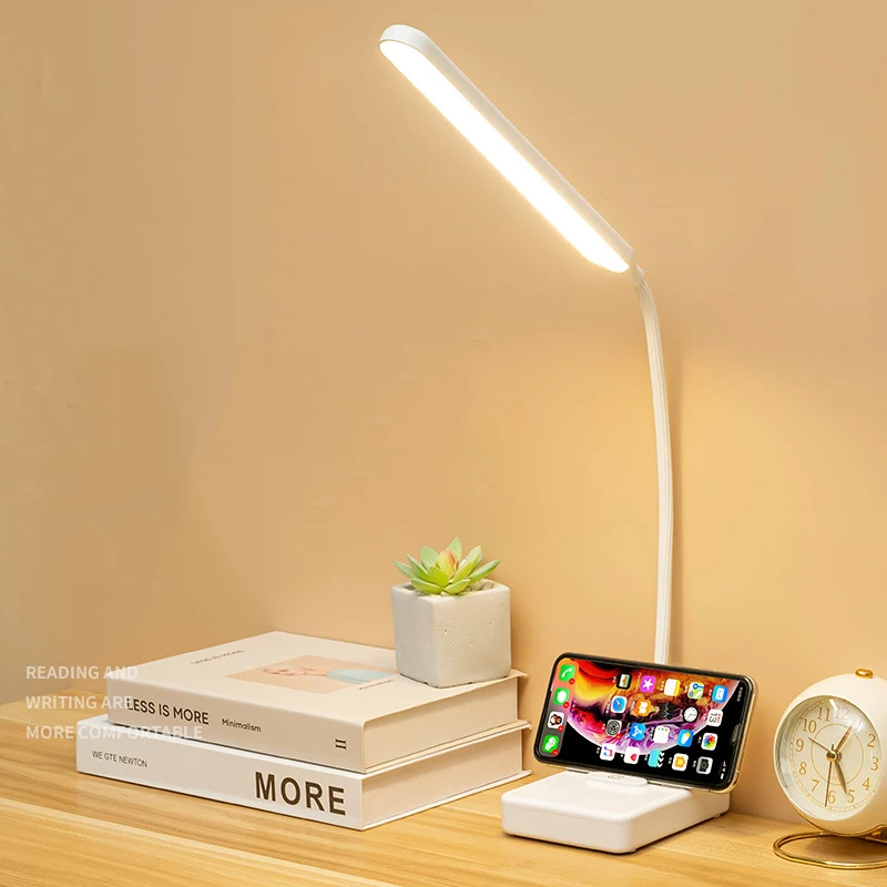 Adjustable Table Lamp Cartoon Cute Night Light USB Rechargeable LED Table Light Child Eye Protection Tricolor Dimmable Desk Lamp