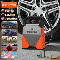 ETENWOLF ZEPHYR S3C Portable Air Compressor 100% Duty Cycle Car Tire Inflator 7800mAh for Cars, Motorcycles, Bicycles Balls