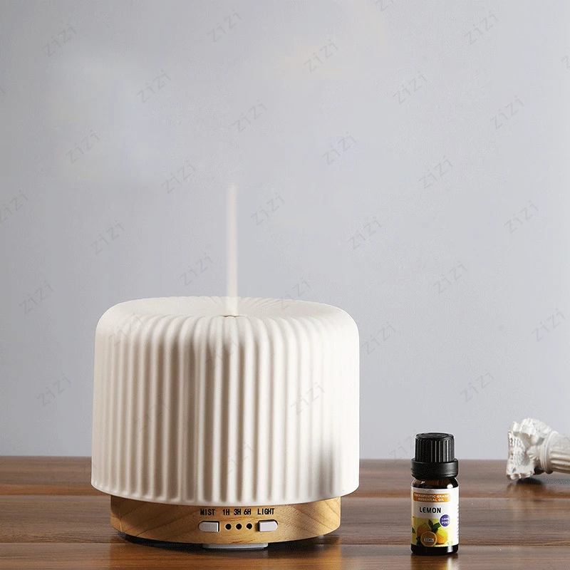Ceramic Solid Wood Essential Oil Atomization Humidification Aromatherapy Machine Small Night Light Aromatherapy Machine