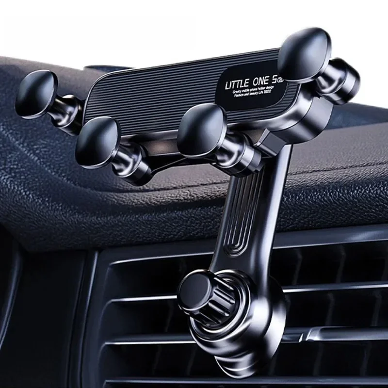 2025 New 360° Rotation Gravity Car Phone Holder Air Vent Clip Navigation Stand Telescopic Air Outlet Phone Support for 4.7-7 inc