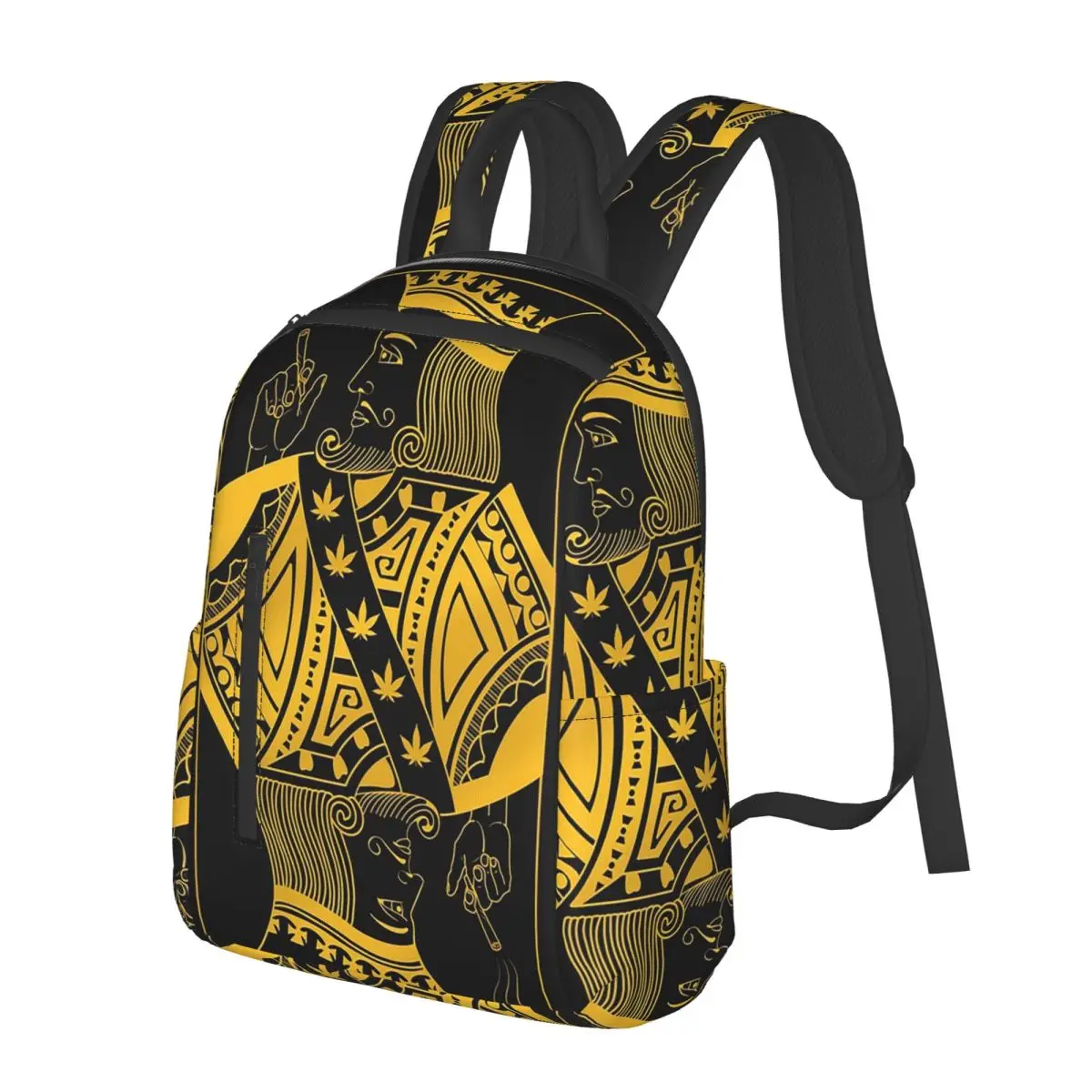 King Of Diamonds Black Poker Playing Card Student Backpack School Bag Hiking Travel Daypack for Men Women Bookbag Shoulder Bags