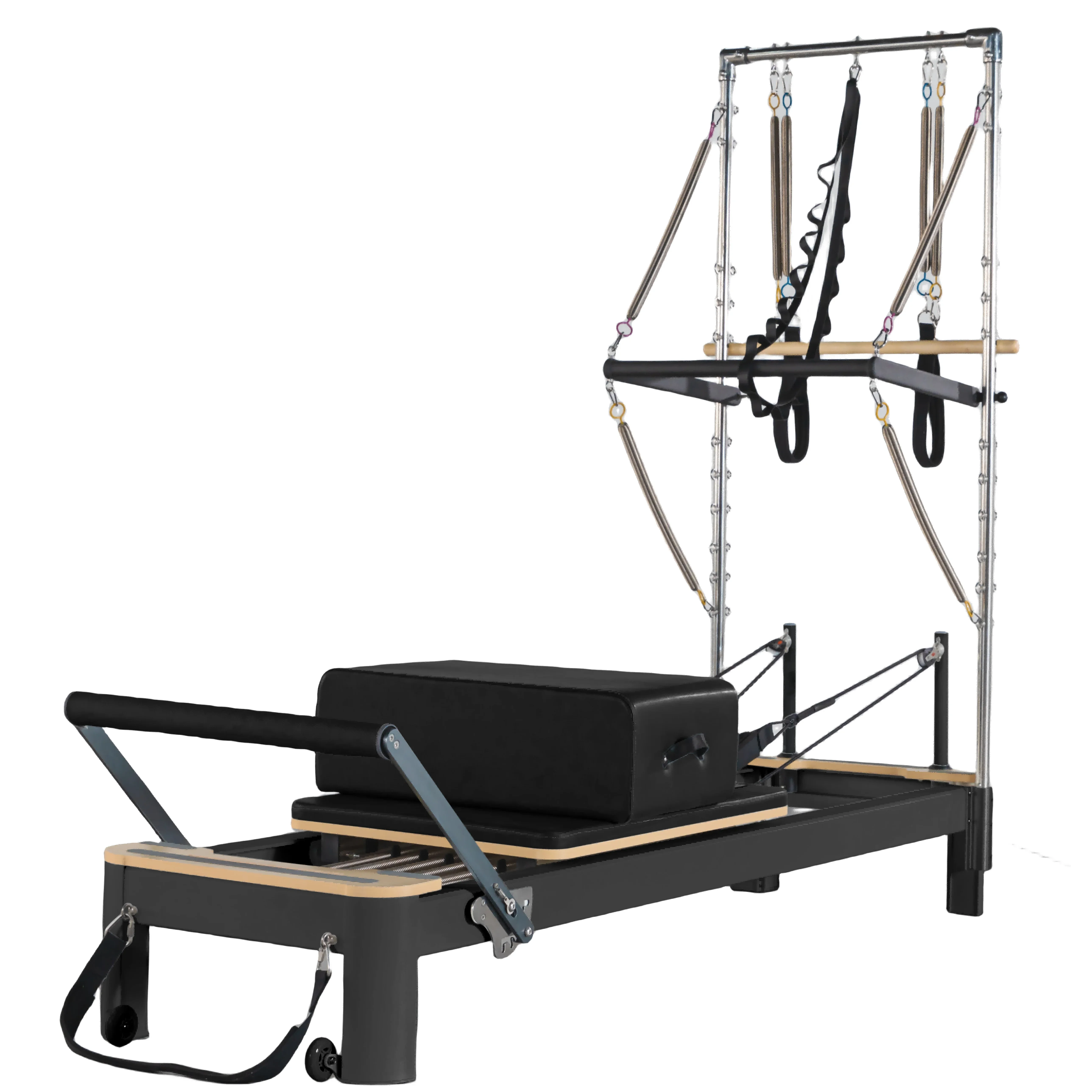 Essence Black Aluminum reformer half trapeze studio reformer with tower  reformer half trapeze