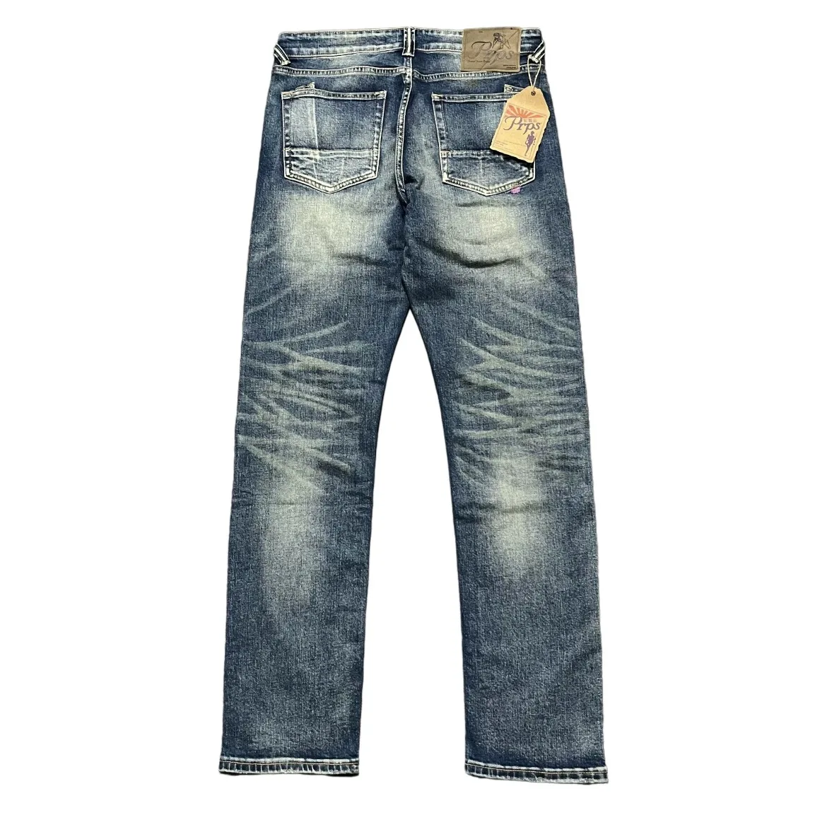 

Vintage Washed Purple PPS Jeans Retro Angel Straight Leg Slim Fit Denim Pants Youthful Wear Resistant Casual All Seasons