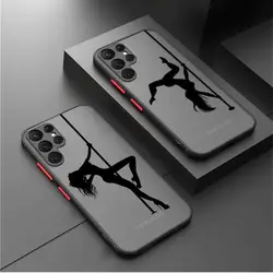 Phone Case for Samsung Galaxy S23 S21 S22 S20 FE S10 S10E S9 Note 20 Ultra 10 Plus Matte Hard PC Protective Cover Pole Dancing