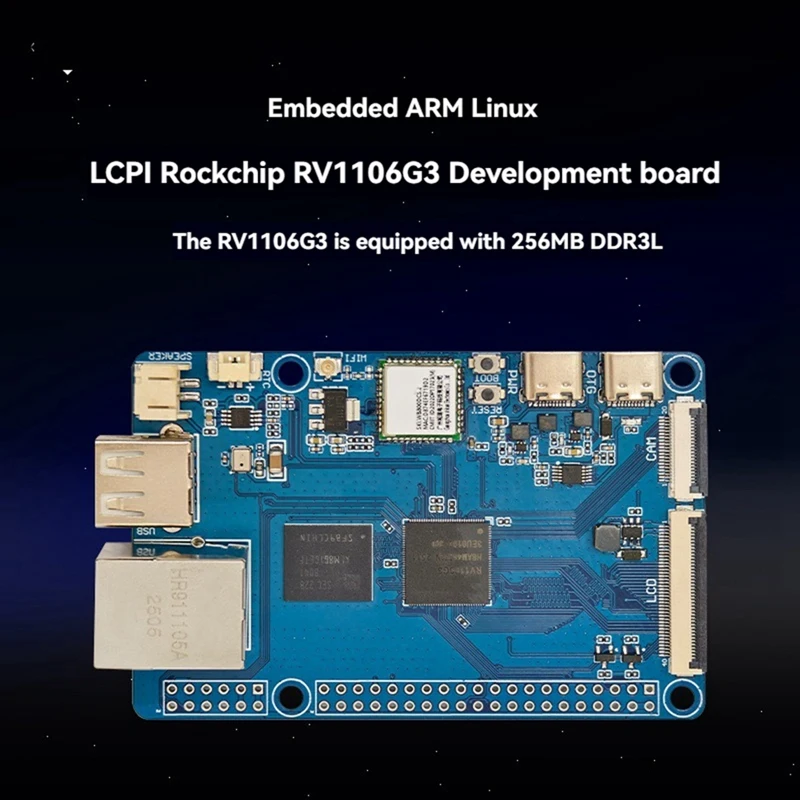 

RV1106G3 Development Board 256MB DDR3L 1TOPS NPU WIFI6+BT 5.2 Linux AI Development Board Support Buildroot-ABVP